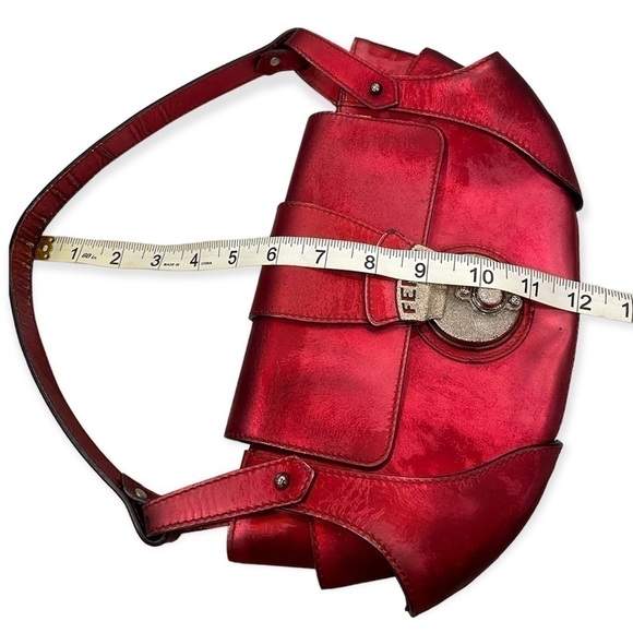 FENDI Authentic Metallic Red Leather Baguette Compilation - Picture 8 of 17
